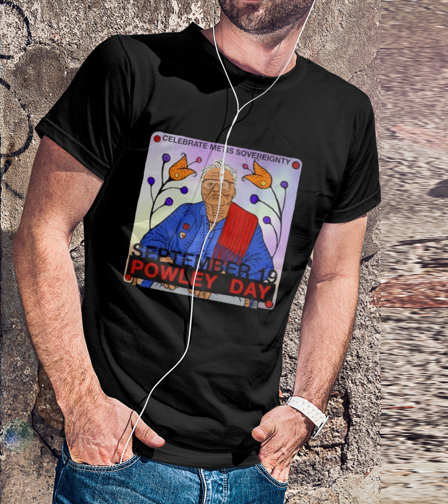 Celebrate Metis Sovereignty September 19 Powley Day With Elder Illustration And Floral Accents T-Shirt