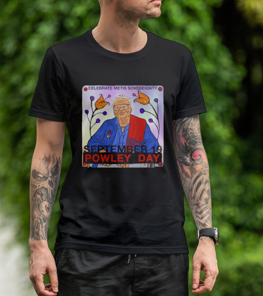 Celebrate Metis Sovereignty September 19 Powley Day With Elder Illustration And Floral Accents T-Shirt
