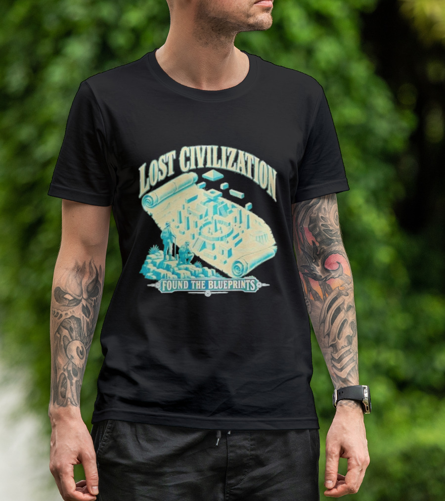 Lost Civilization Ancient Exploration Found Blueprints T-Shirt