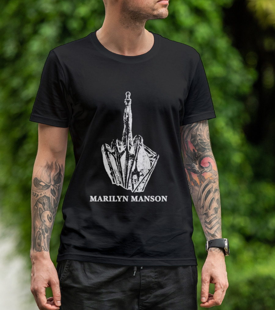 Marilyn Manson Middle Fingers Freaks On Tour 2026 With Rob Zombie T-Shirt
