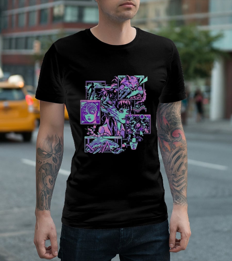 Scarred Crawler Glitch Aesthetic Portraits And Digital Art Panels T-Shirt