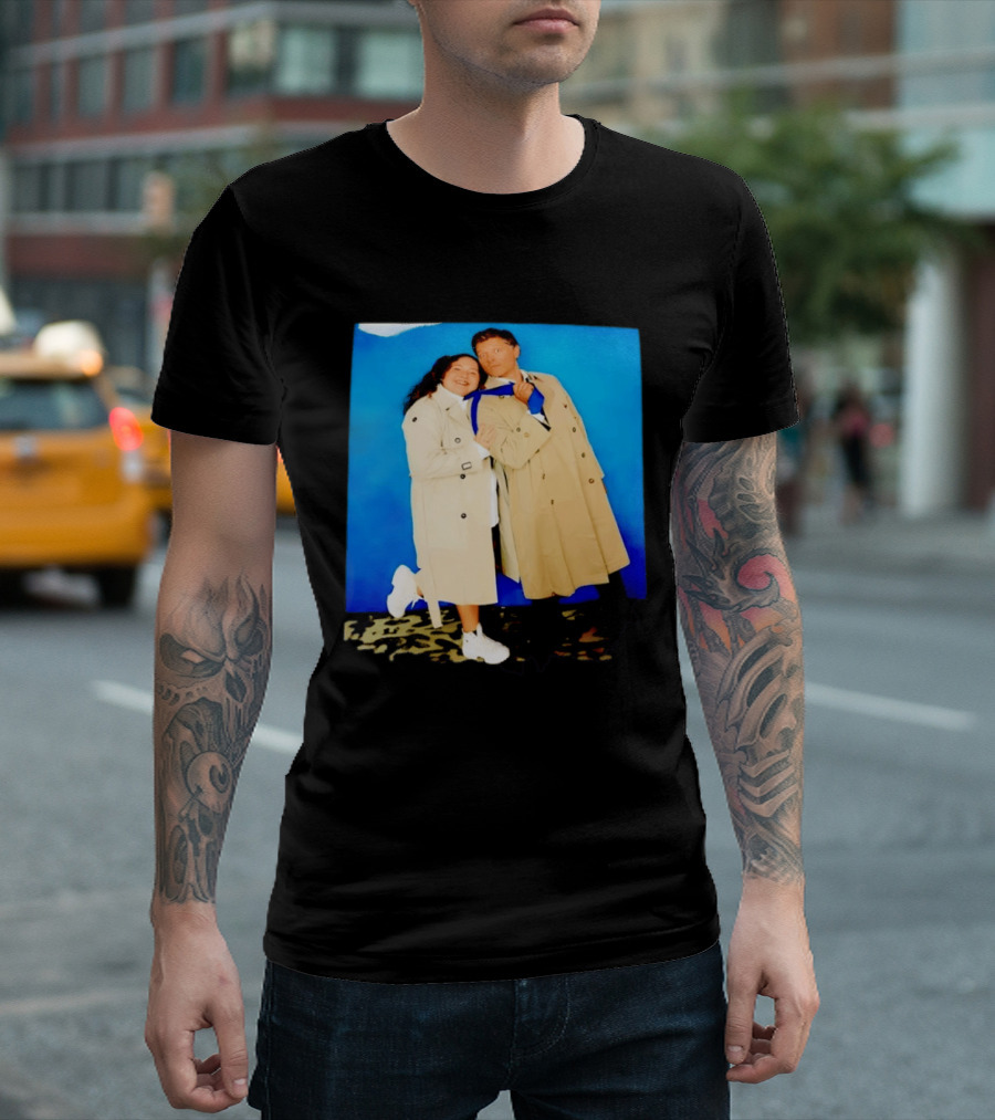 Misha Collins Castiel Supernatural Photo Trench Coat And Tie T-Shirt