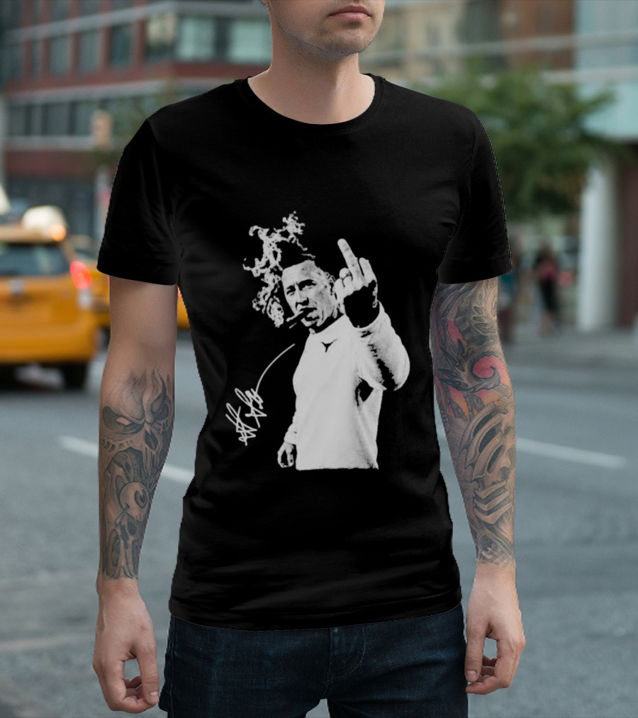 Steve Sarkisian Gesture Smoking Cigar Signature T-Shirt