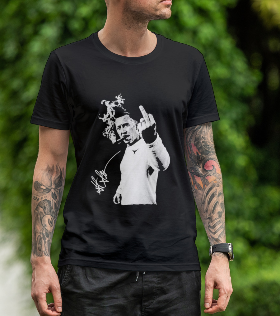 Steve Sarkisian Gesture Smoking Cigar Signature T-Shirt