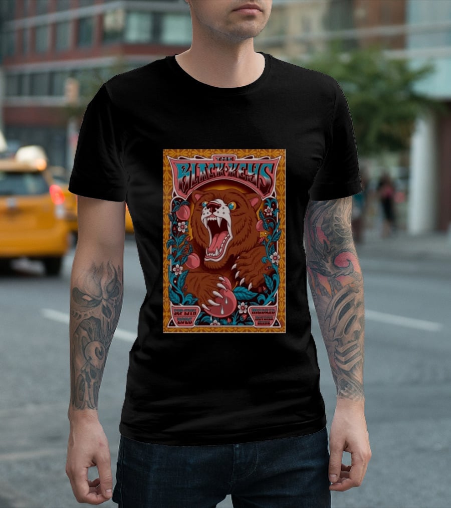 The Black Keys Sep 13 2026 Movistar Arena Madrid Wild Bear T-Shirt