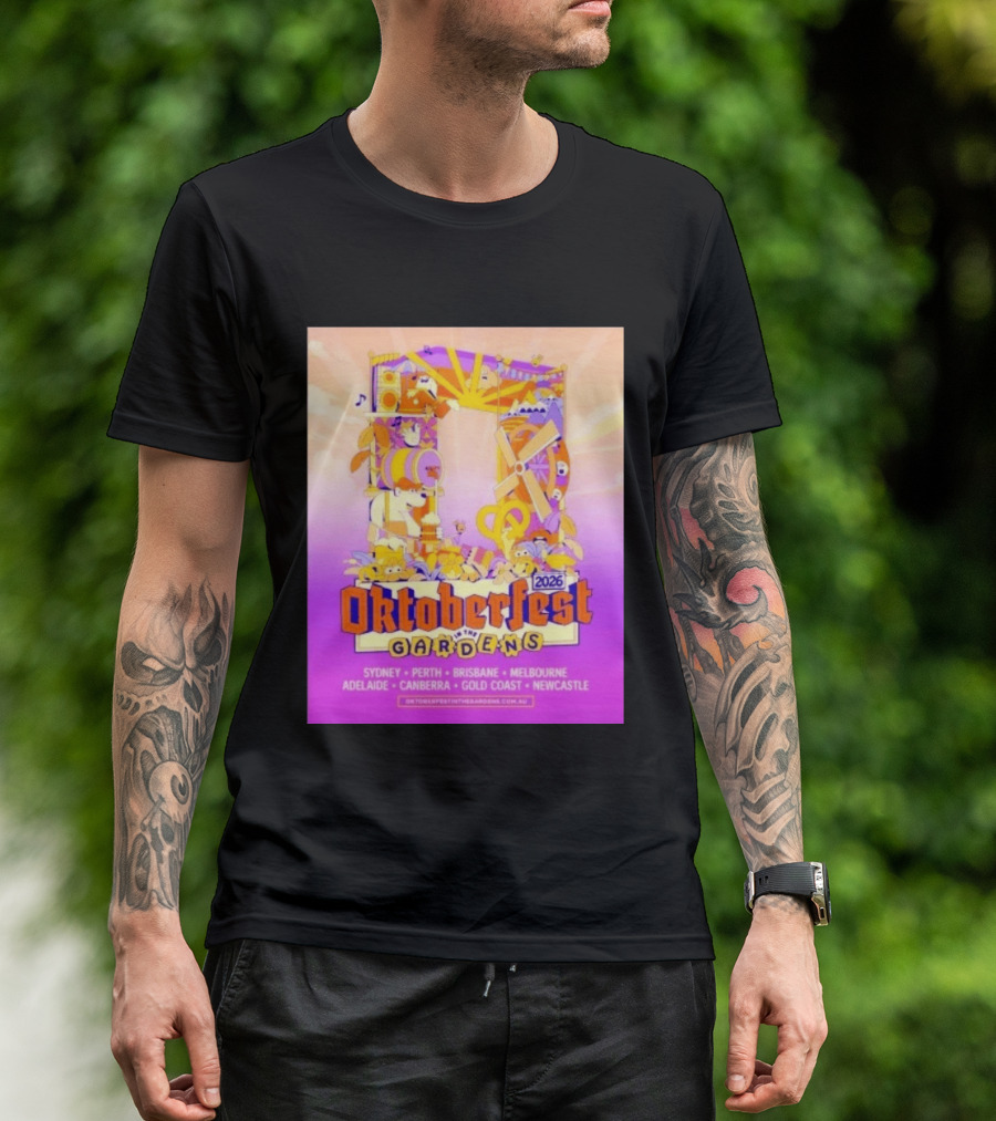 Oktoberfest In The Gardens 2026 Australian Tour Sydney Perth Brisbane Melbourne Adelaide Canberra Gold Coast Newcastle T-Shirt
