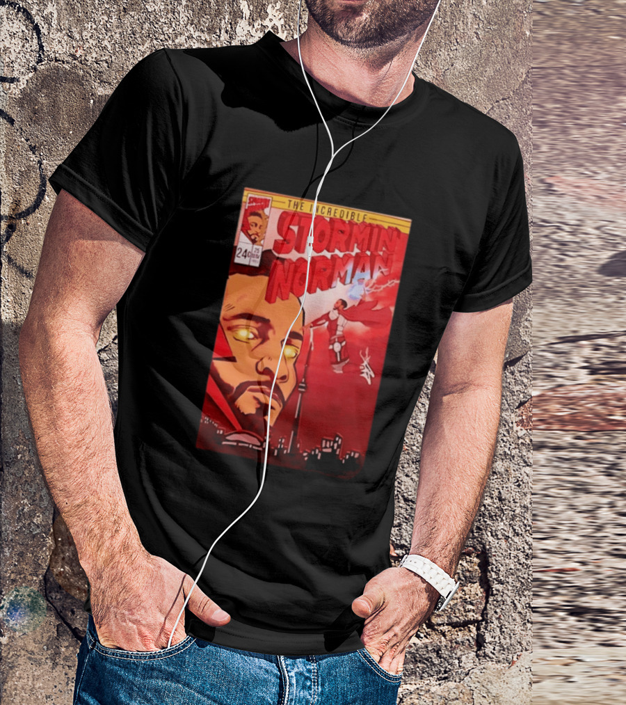 The Incredible Stormin Norman Comic Book Flying Superhero Cityscape 25 Cent Issue 24 T-Shirt