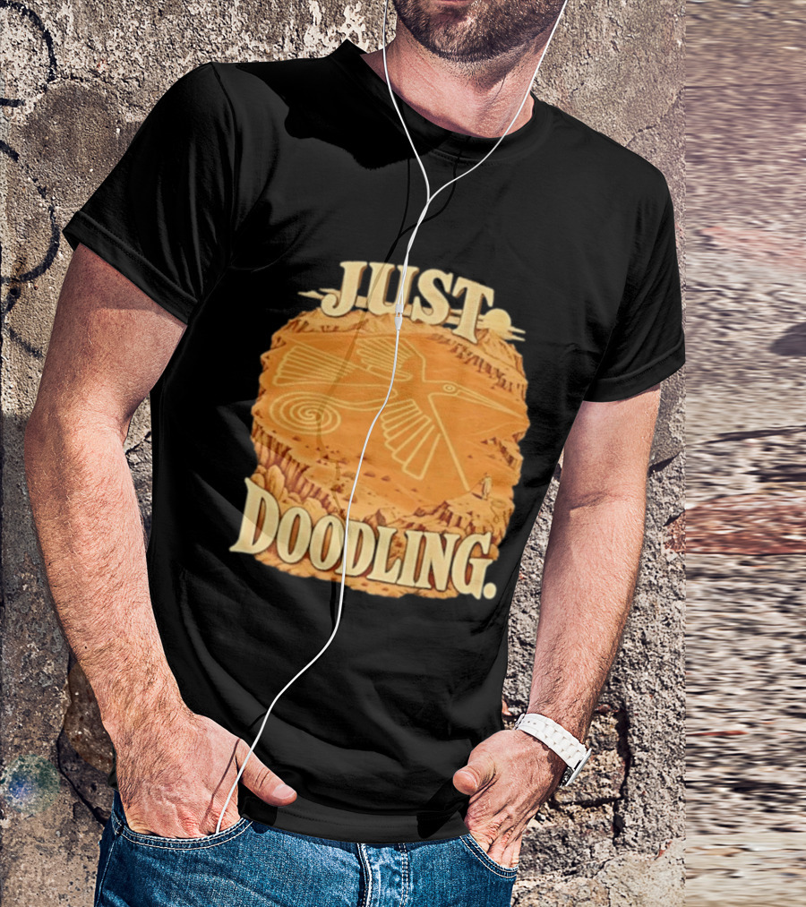 Just Doodling Nazca Lines Hummingbird Desert Landscape T-Shirt