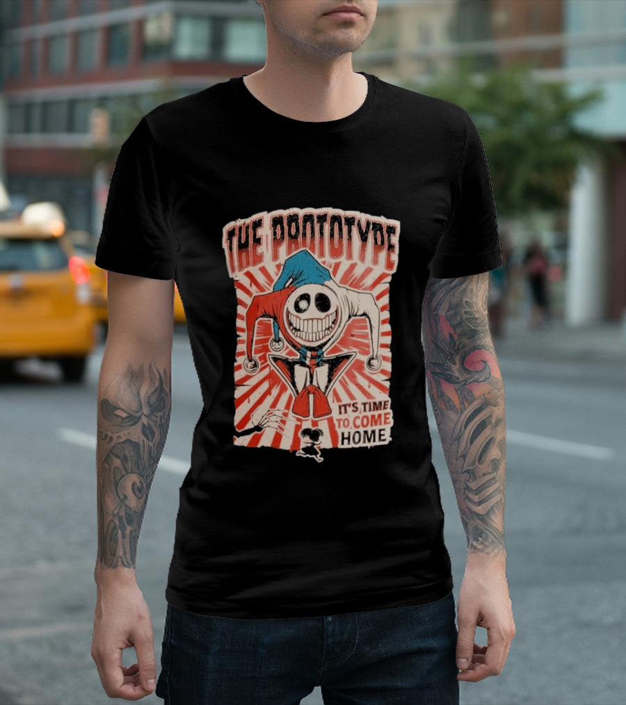 The Prototype It's Time To Come Home Jester Skull Red Blue Suit T-Shirt