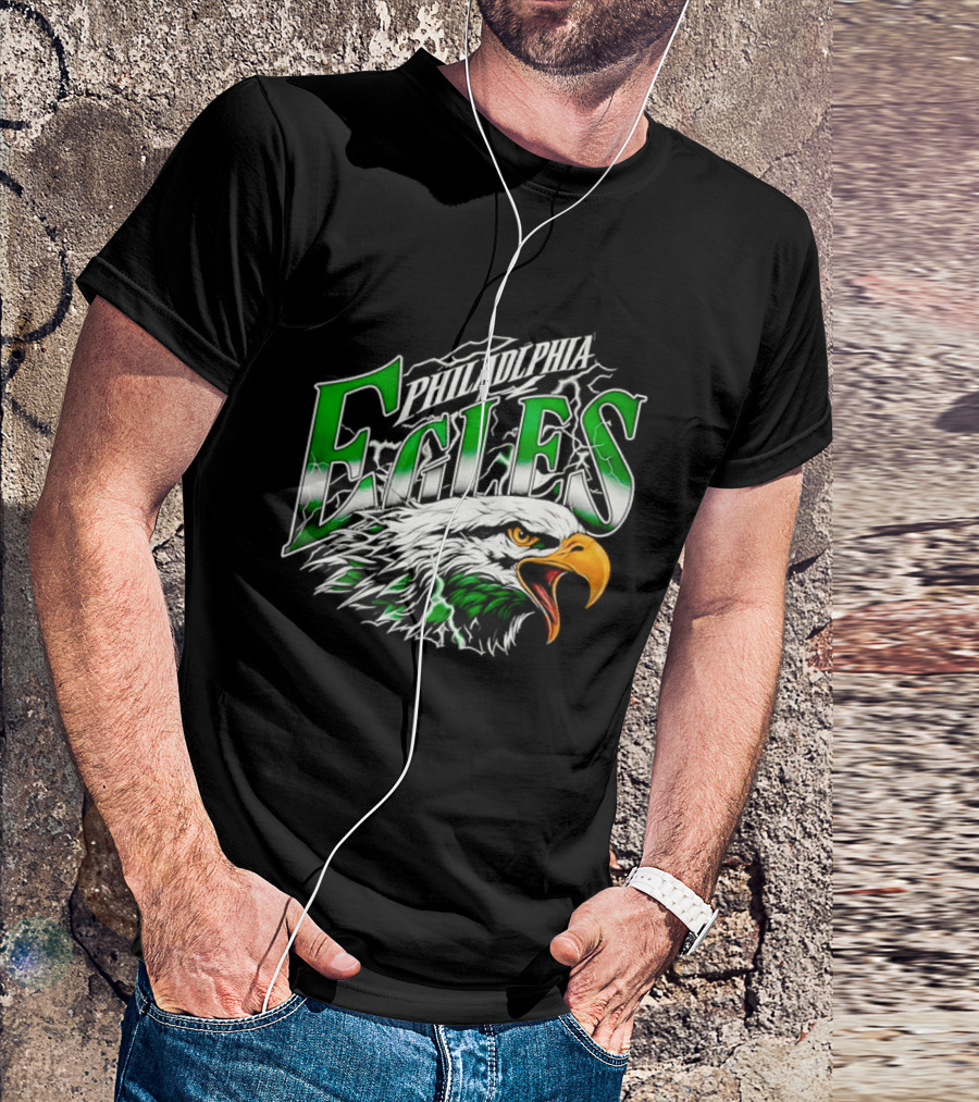Philadelphia Eagles Lightning Eagle Green T-Shirt