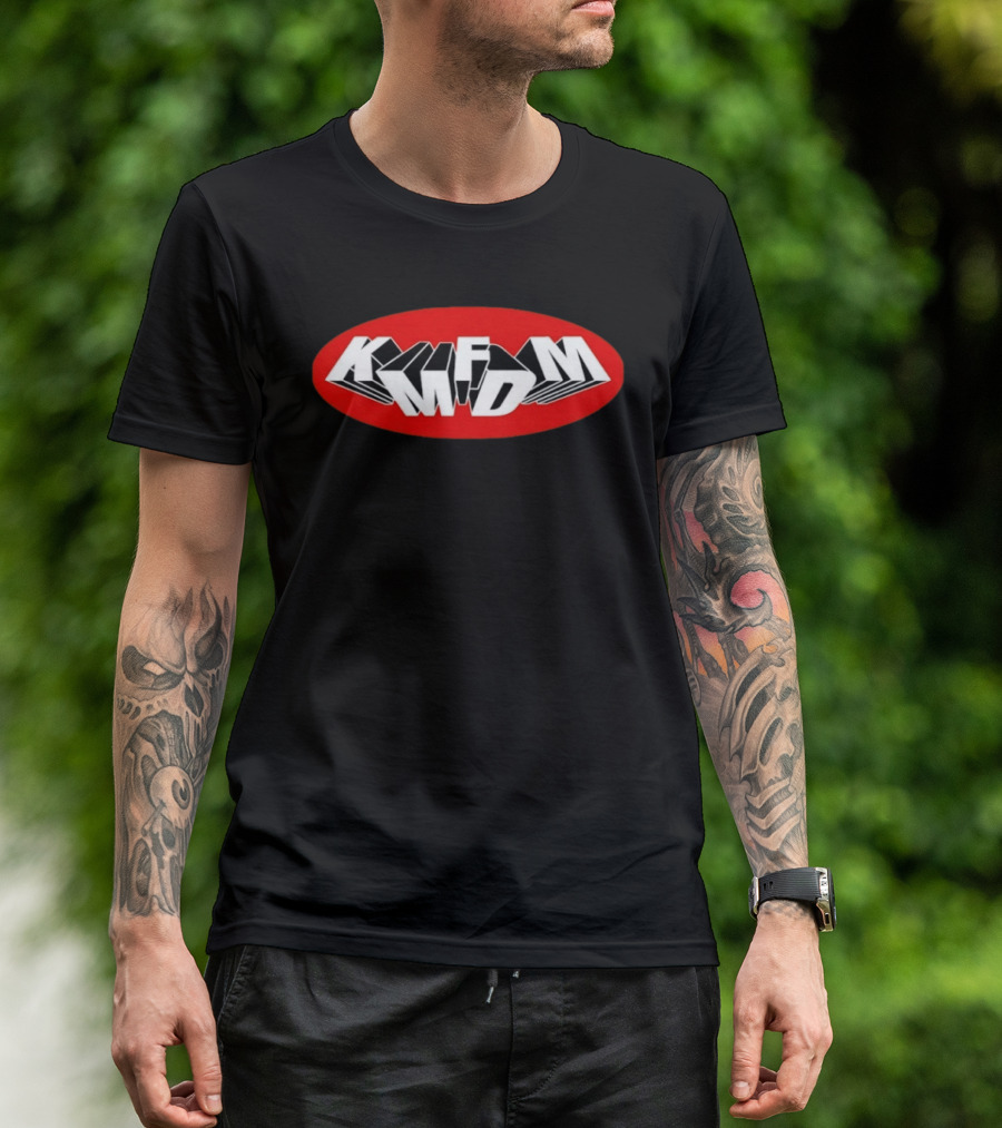 KMFDM Industrial Rock Electronic Music Oval Red T-Shirt
