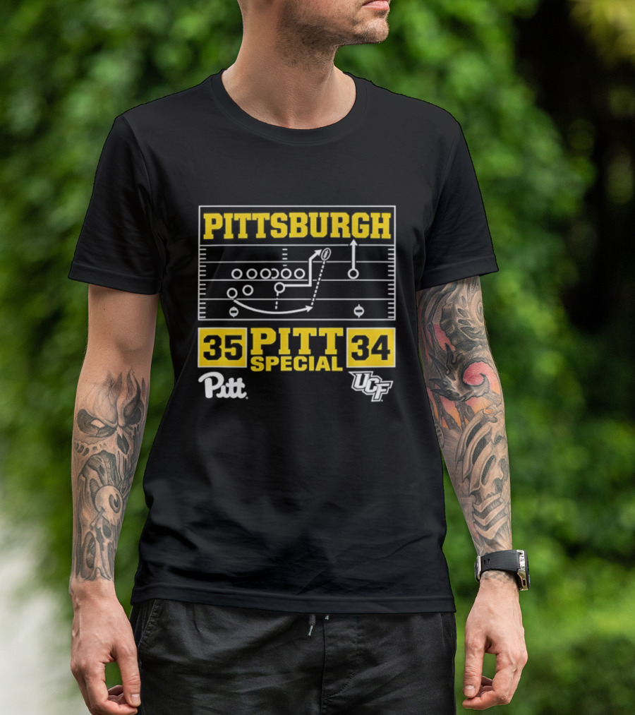 Pittsburgh Pitt Special 35 34 Victory Football Play Diagram Vs UCF T-Shirt