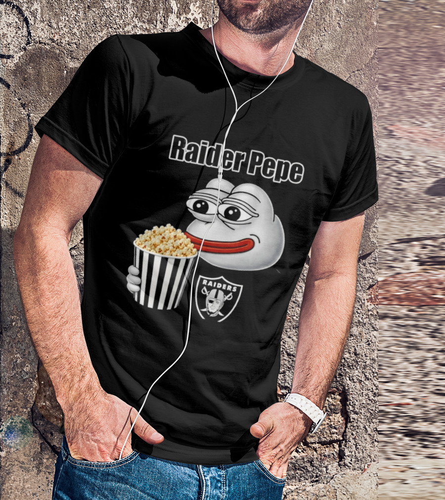 Las Vegas Raiders Raider Pepe Popcorn Meme T-Shirt