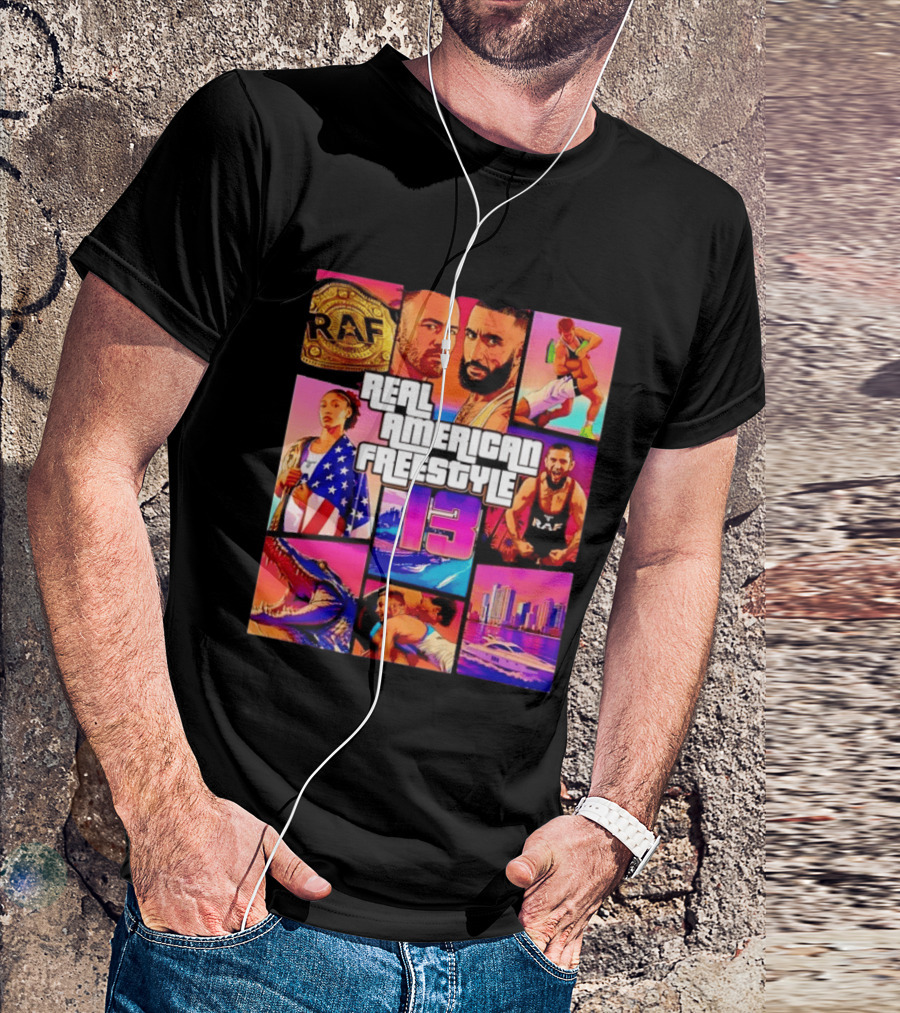 Real American Freestyle 13 Wrestling RAF Alligator Miami Scene T-Shirt