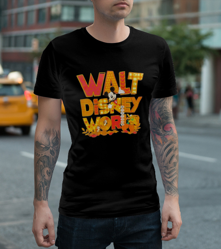 Walt Disney World Mickey Mouse Pluto Disney Characters Fall T-Shirt