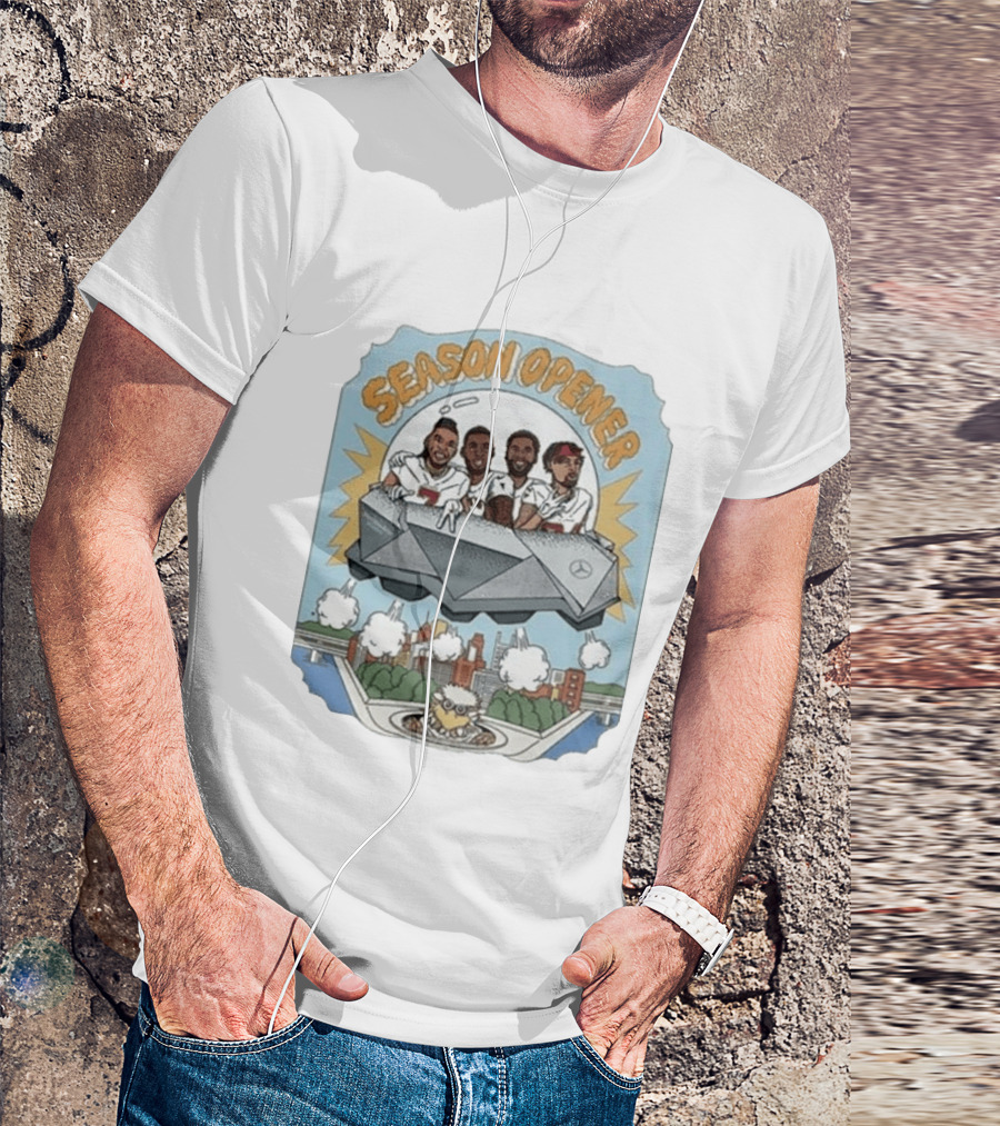 Atlanta Falcons Season Opener Liftoff 2026 Mercedes Benz Dome Skyline Football Players T-Shirt