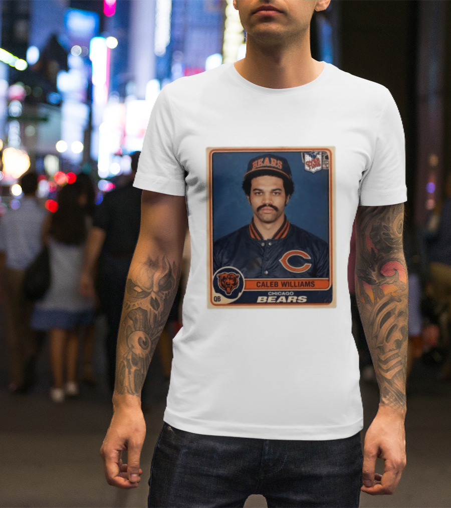 Caleb Williams Chicago Bears QB Vintage Football Card T-Shirt