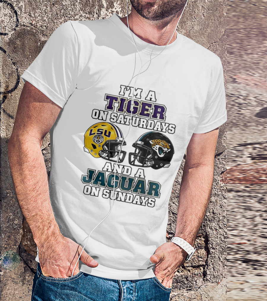 LSU Tigers Saturday Spirit Jacksonville Jaguars Sunday Fandom T-Shirt