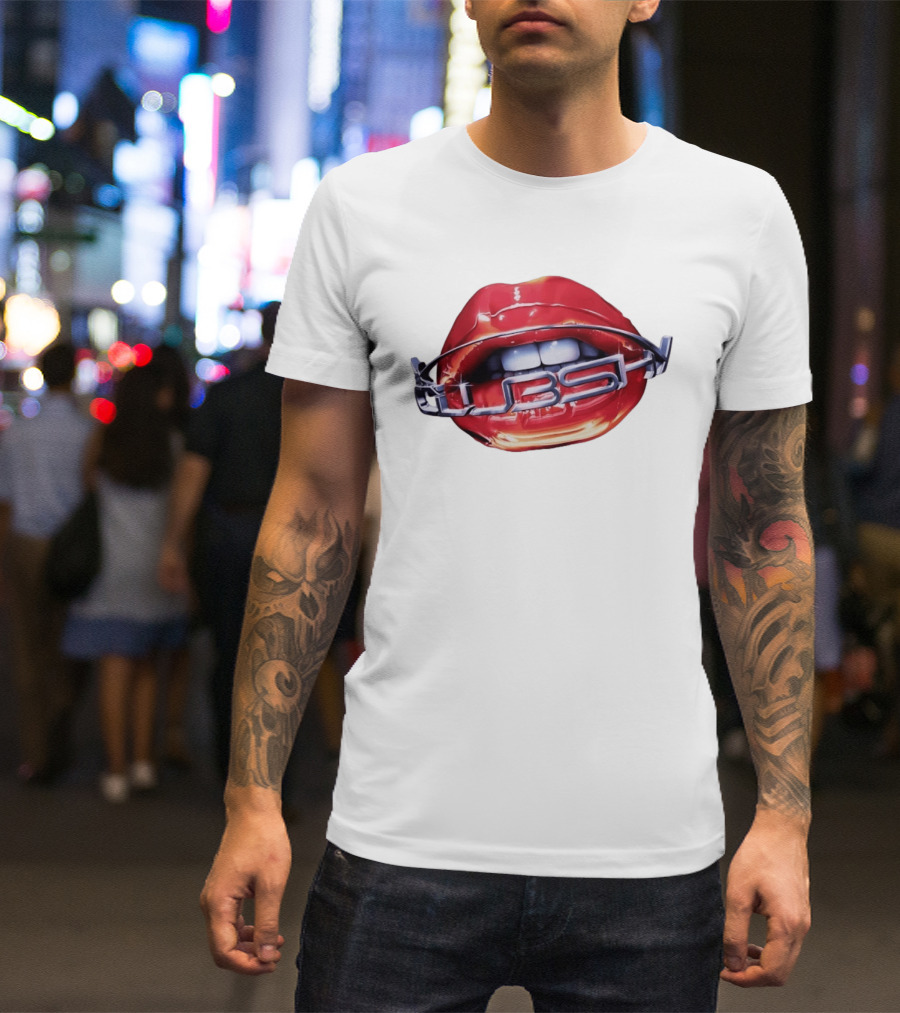 Chicago Cubs Lips Y2K MLB Baseball Chrome Letters T-Shirt