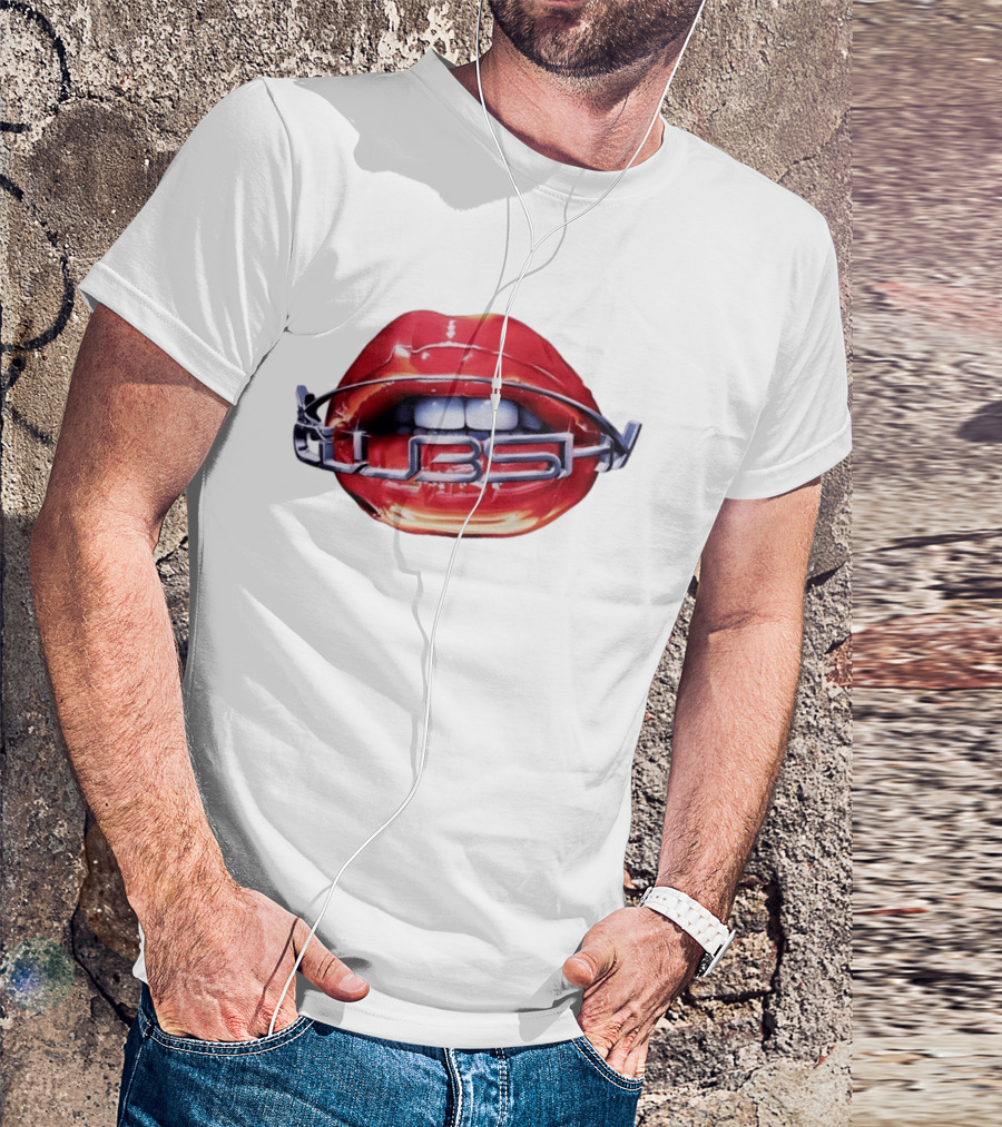Chicago Cubs Lips Y2K MLB Baseball Chrome Letters T-Shirt
