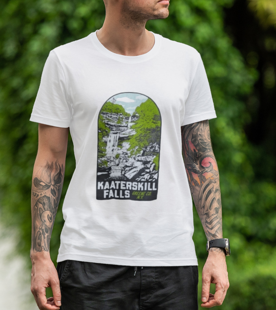 Kaaterskill Falls Greene Co NY Scenic Nature Waterfall Landscape T-Shirt
