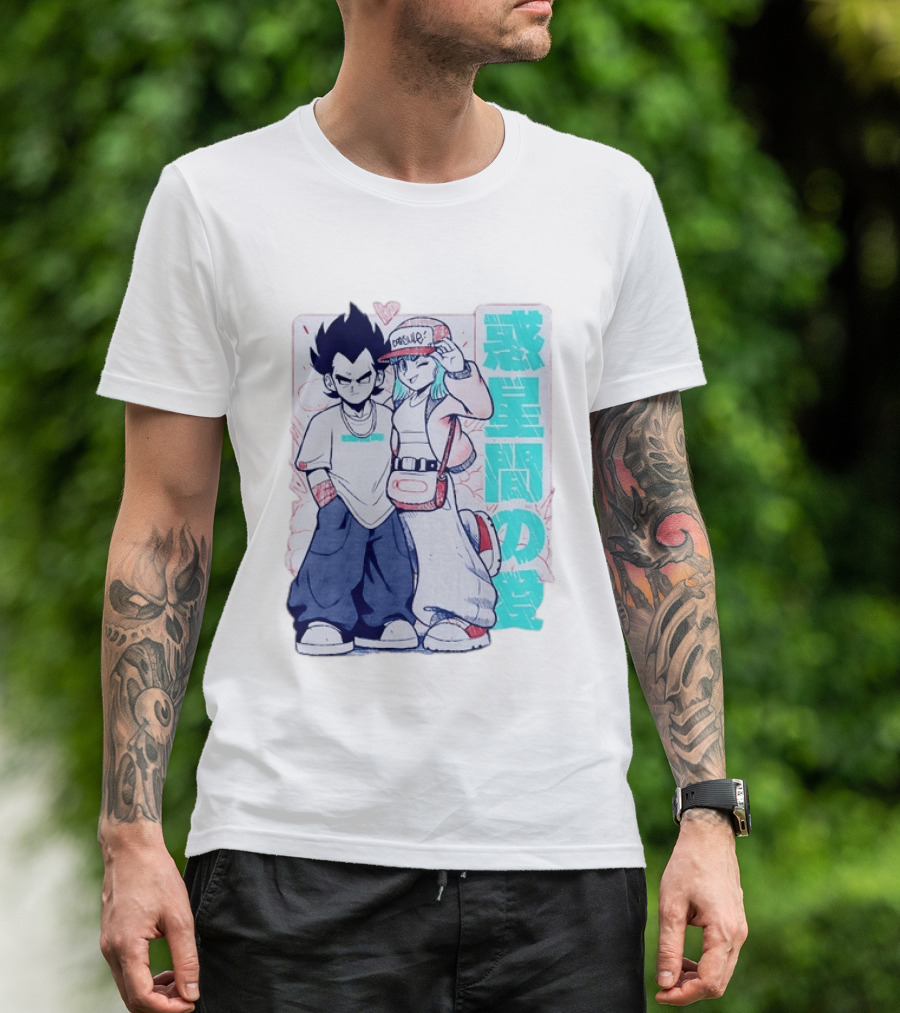 Vegeta Bulma Capsule Corp Love Dragon Ball Z Kanji T-Shirt