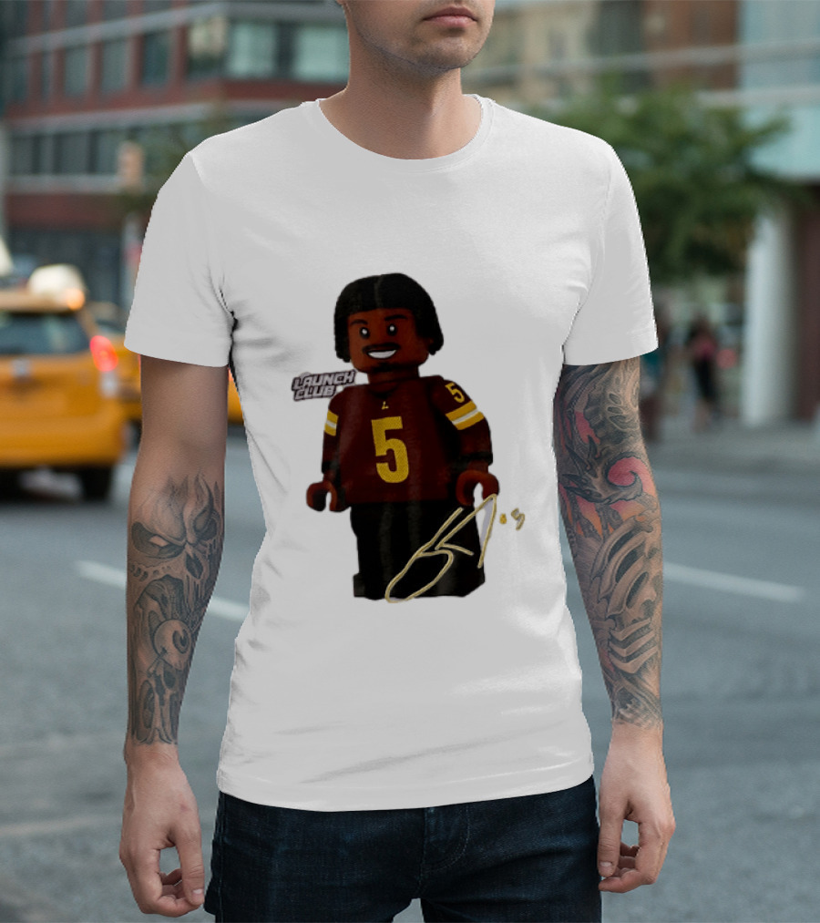 Washington Commanders Quarterback Jayden Daniels Launch Club Number 5 T-Shirt
