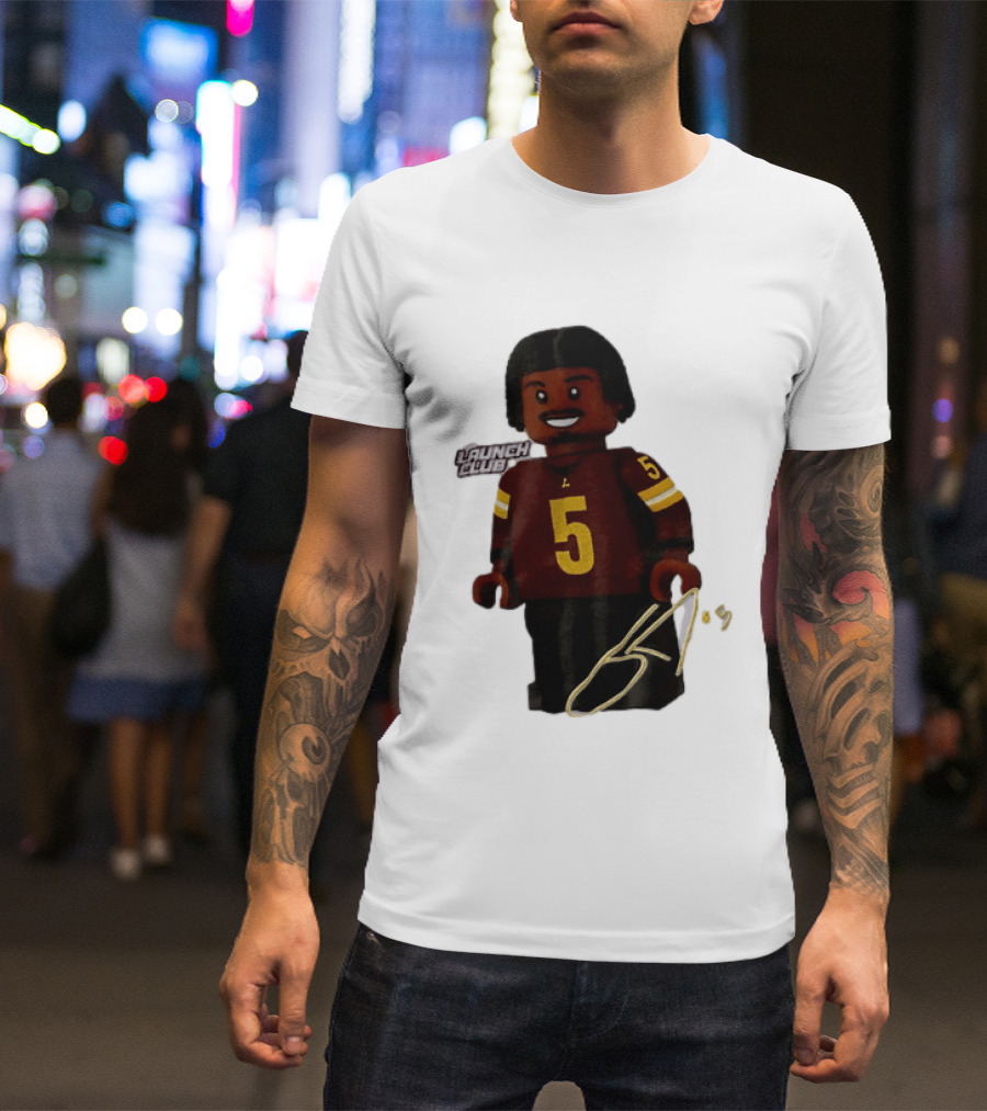 Washington Commanders Quarterback Jayden Daniels Launch Club Number 5 T-Shirt