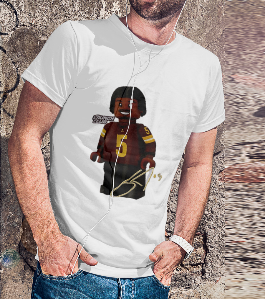 Washington Commanders Quarterback Jayden Daniels Launch Club Number 5 T-Shirt