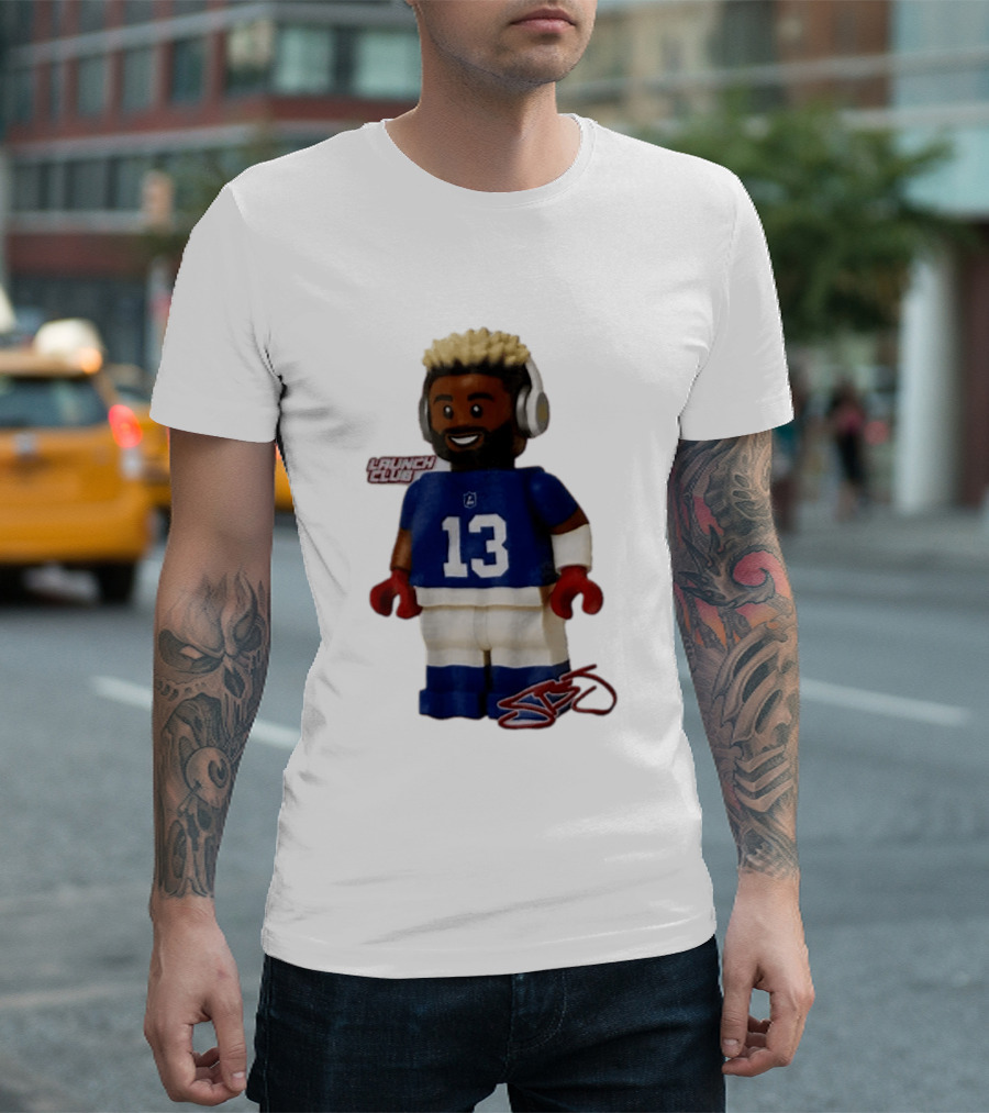 New York Giants Odell Beckham Jr. 13 Lego Figure Launch Club T-Shirt