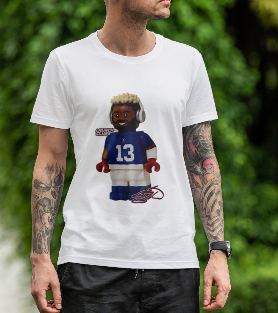New York Giants Odell Beckham Jr. 13 Lego Figure Launch Club T-Shirt