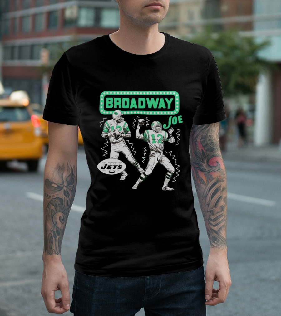 Broadway Joe Namath Jets 12 Legend Retro Football T-Shirt