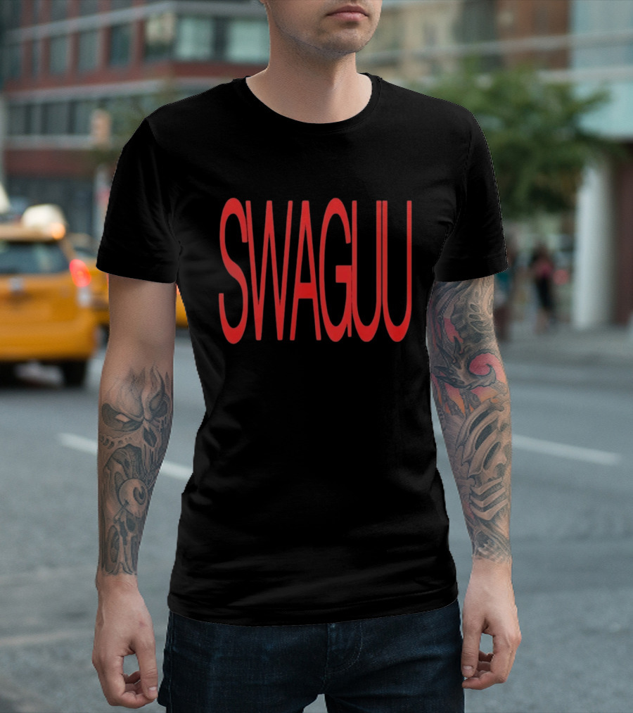 SWAGUU Slang Urban Streetwear Bold Red T-Shirt