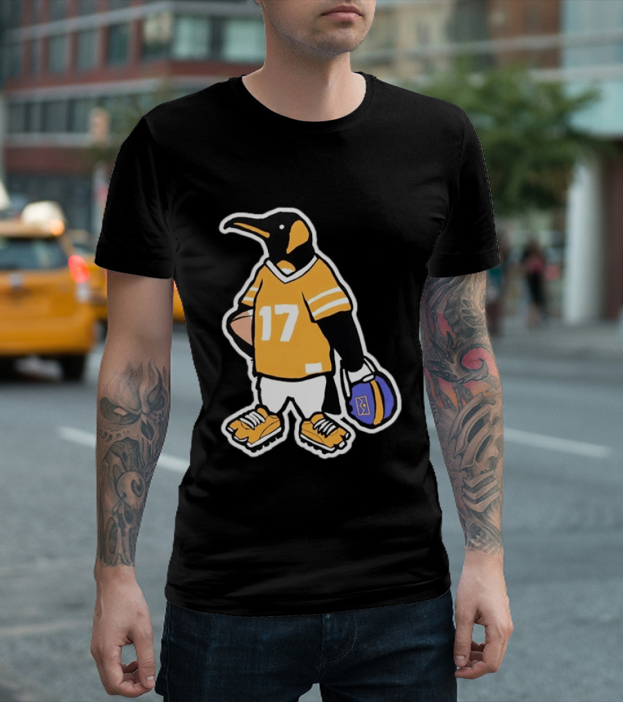 DNVR Number 17 Penguin In Denver Football Gear T-Shirt