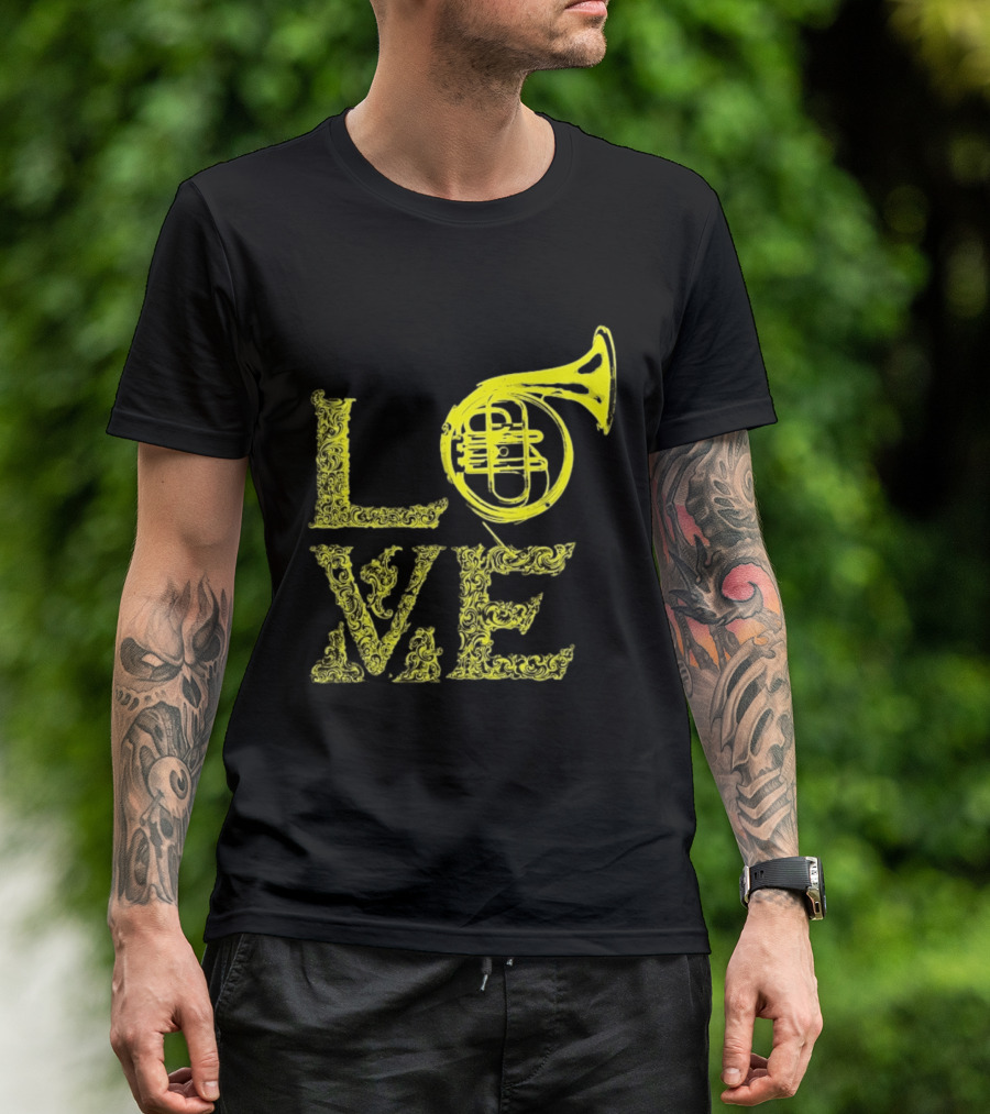 Love French Horn Music Orchestra Musician T-Shirt