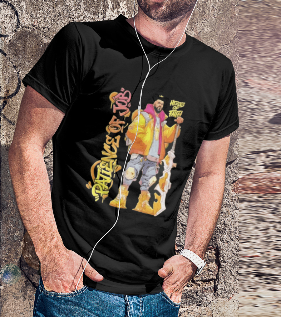 Patience Of Job Heroes Of Faith Bearded Man Sword Cartoon T-Shirt