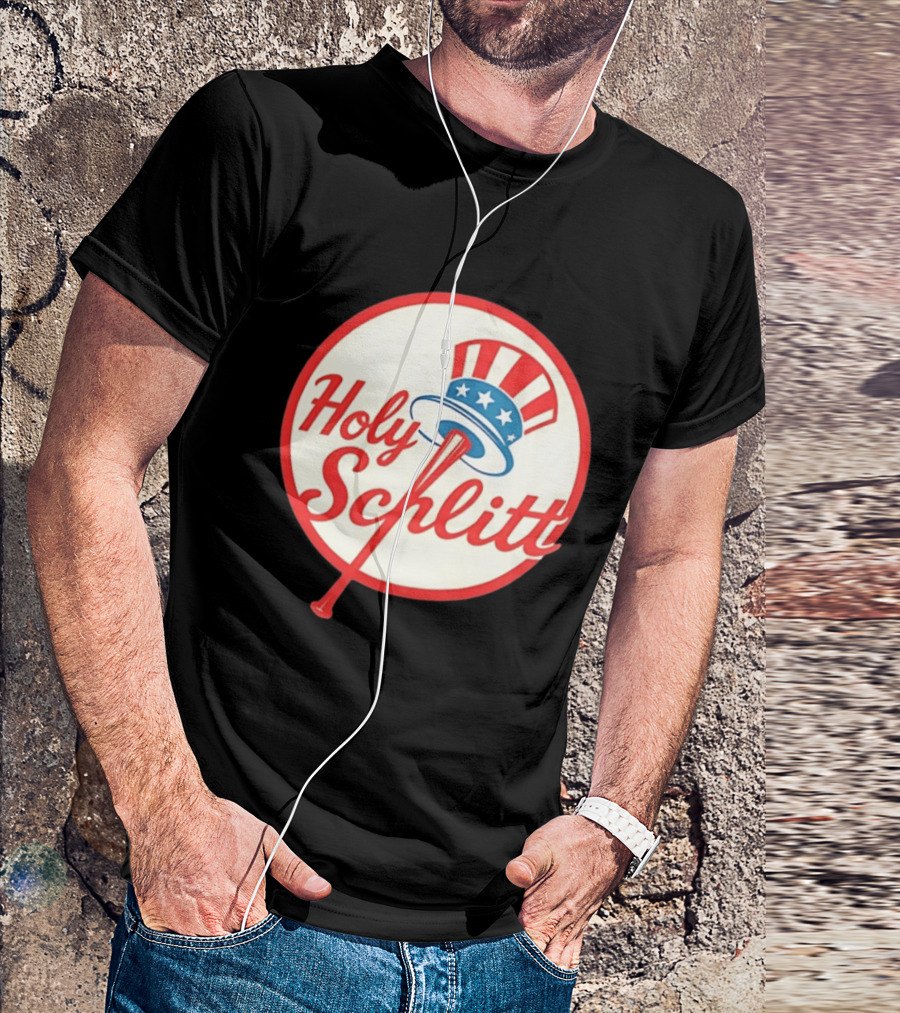 Holy Schlitt Uncle Sam Hat Patriotic Baseball T-Shirt
