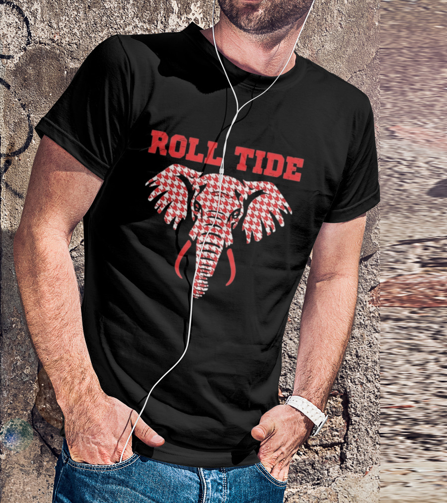Alabama Crimson Tide Roll Tide Houndstooth Elephant T-Shirt