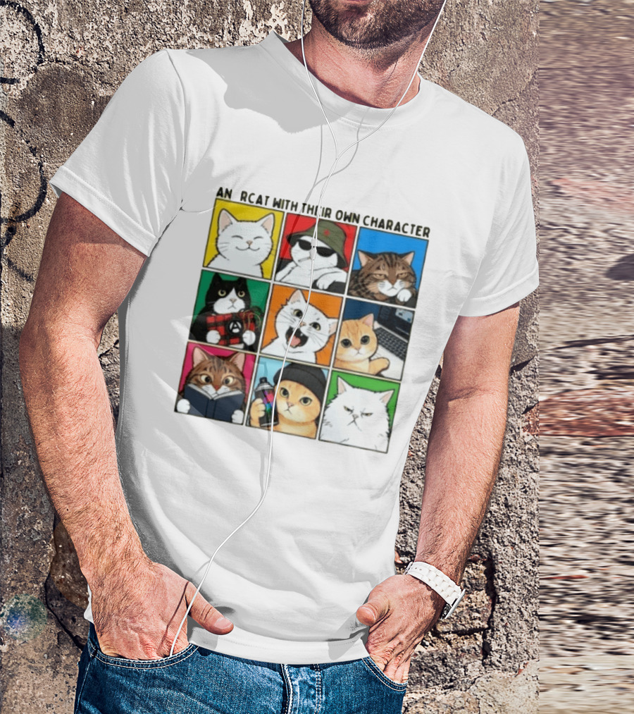AN RCAT WITH THEIR OWN CHARACTER Cat Collage T-Shirt