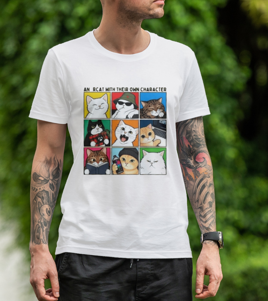 AN RCAT WITH THEIR OWN CHARACTER Cat Collage T-Shirt