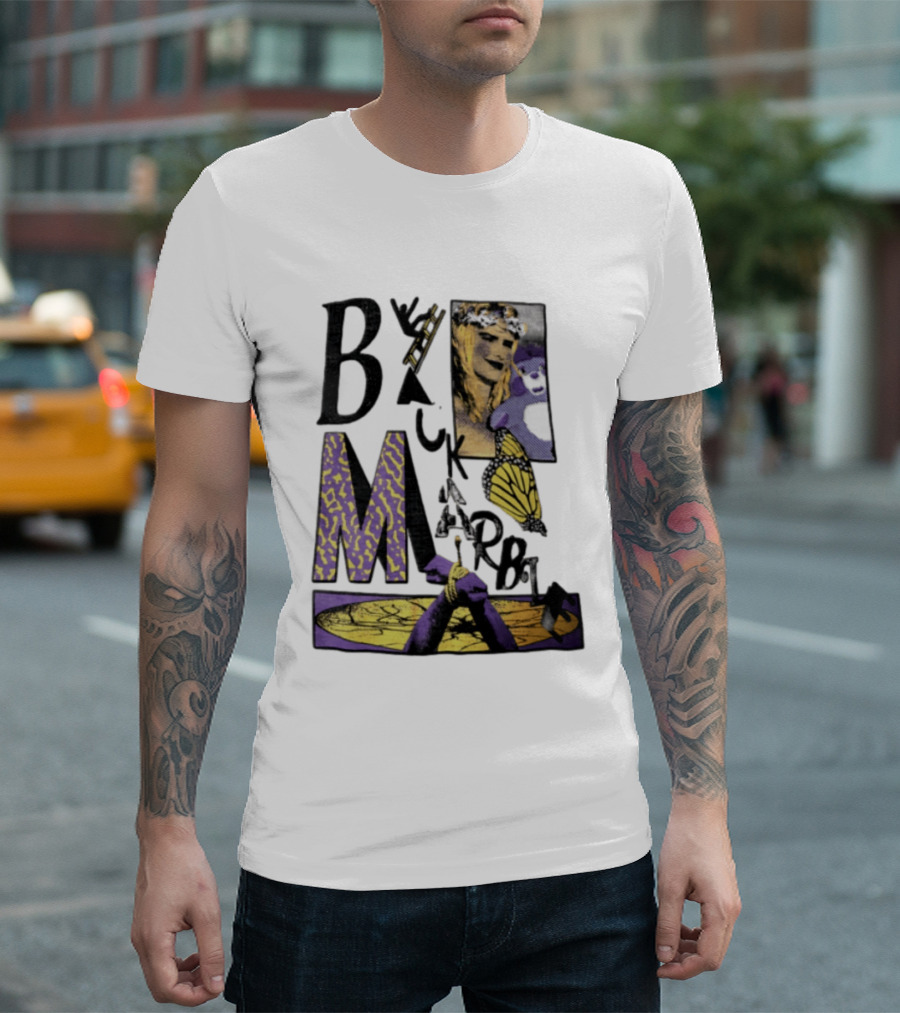 Black Marble Butterfly Tied Hands Woman Ladder T-Shirt