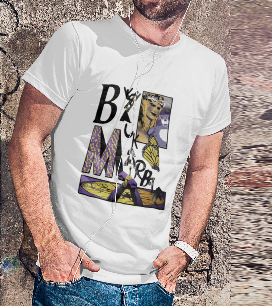 Black Marble Butterfly Tied Hands Woman Ladder T-Shirt