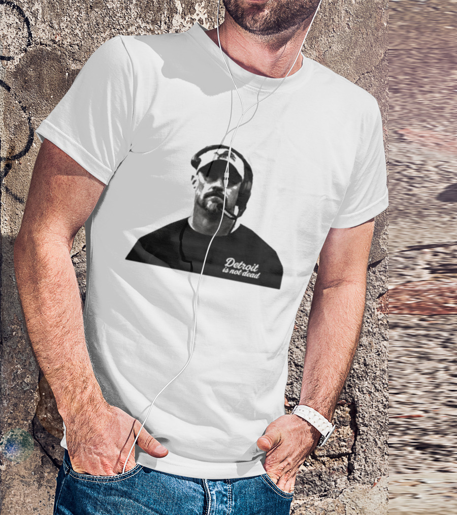 Dan Campbell 2026 Detroit Is Not Dead Headset Coach Monochrome Detroit Football T-Shirt