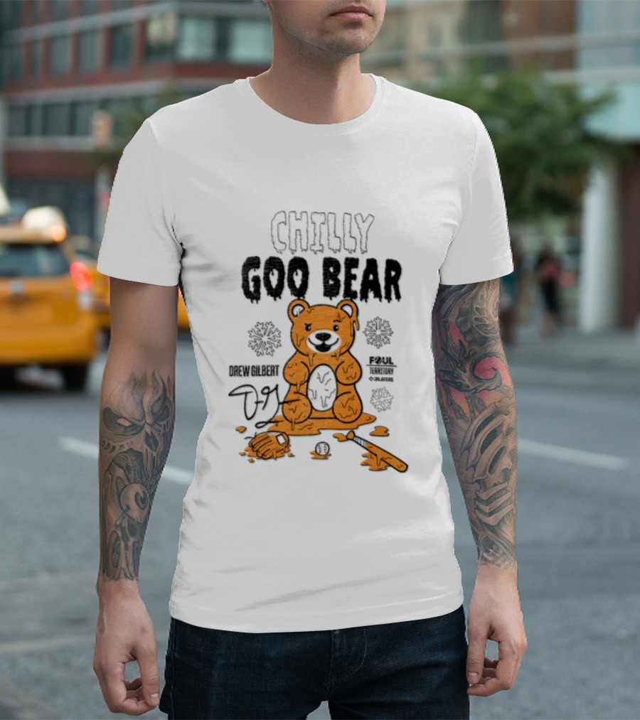 Drew Gilbert New York Mets Chilly Goo Bear Foul Territory MLB Players T-Shirt