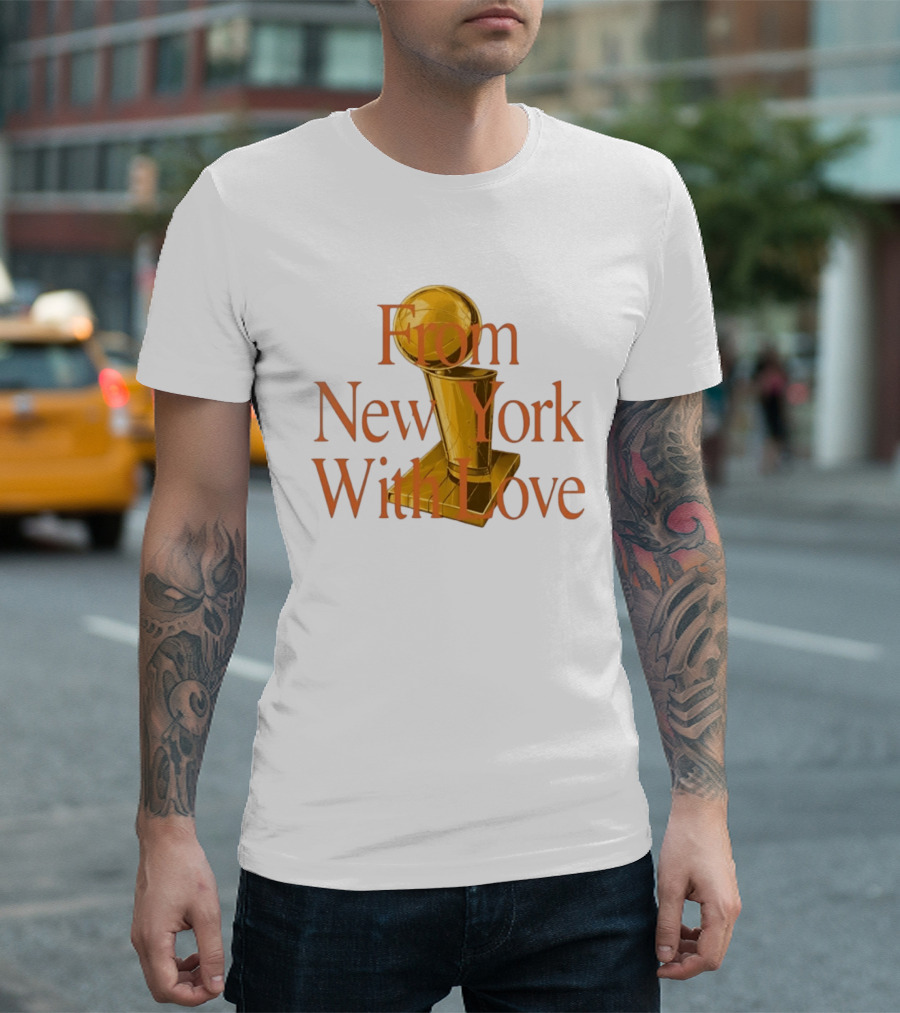 From New York With Love Bricks And Wood Basketball Trophy T-Shirt