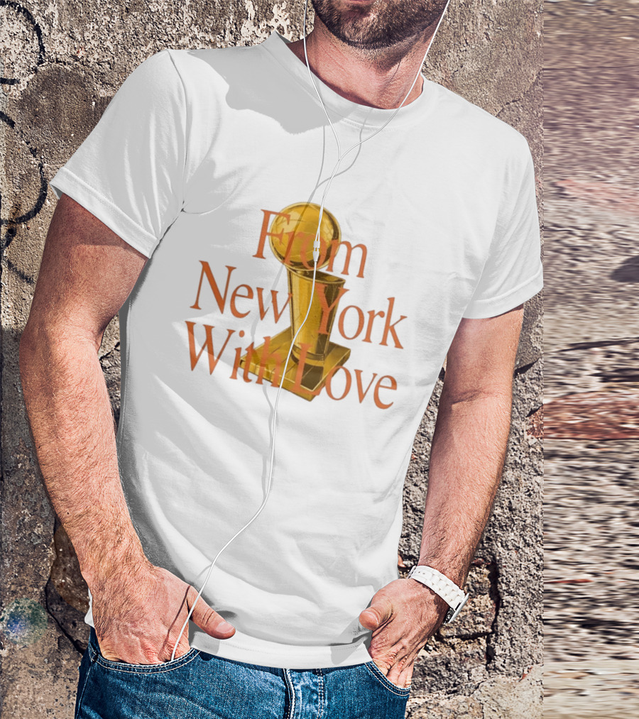 From New York With Love Bricks And Wood Basketball Trophy T-Shirt