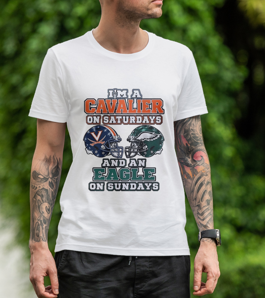 I'm A Cavalier On Saturdays And An Eagle On Sundays Helmet Rivalry T-Shirt