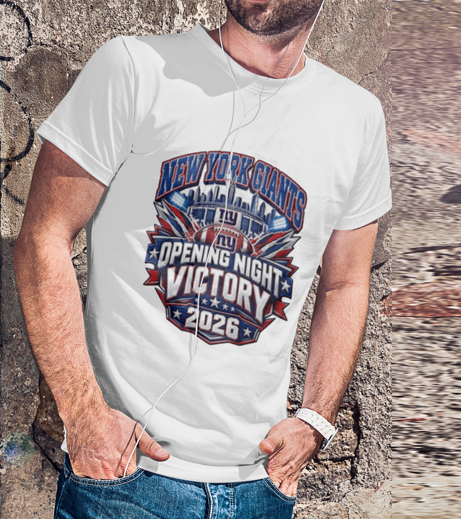 New York Giants 2026 Opening Night Victory Stadium Celebration T-Shirt