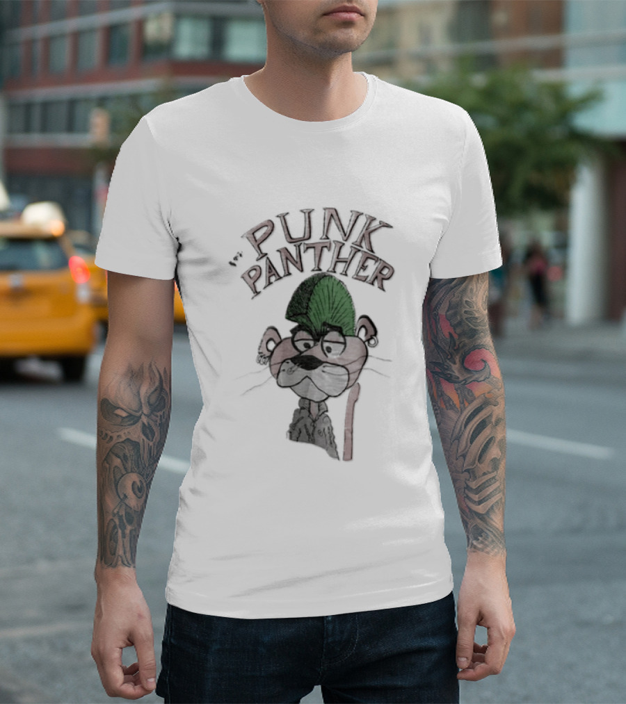 Punk Panther Green Mohawk Pink Panther T-Shirt
