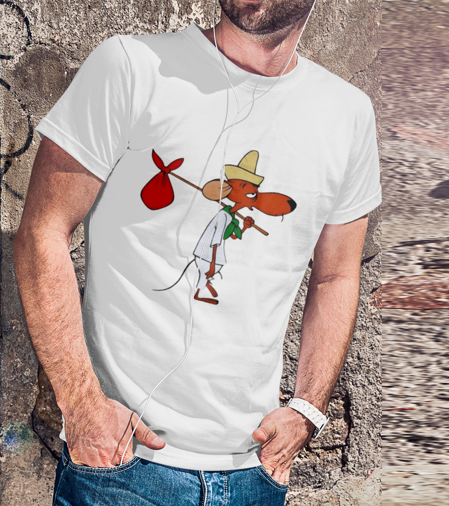 Speedy Gonzales Iconic Cartoon Character With Bindlestick T-Shirt
